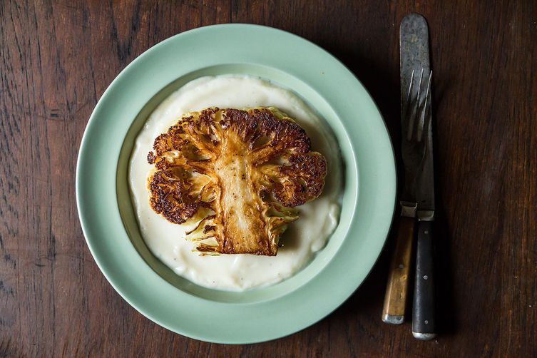Frieda's Specialty Produce - What's on Karen's Plate? - Food52: Dan Barber's Cauliflower Steaks with Cauliflower Purée