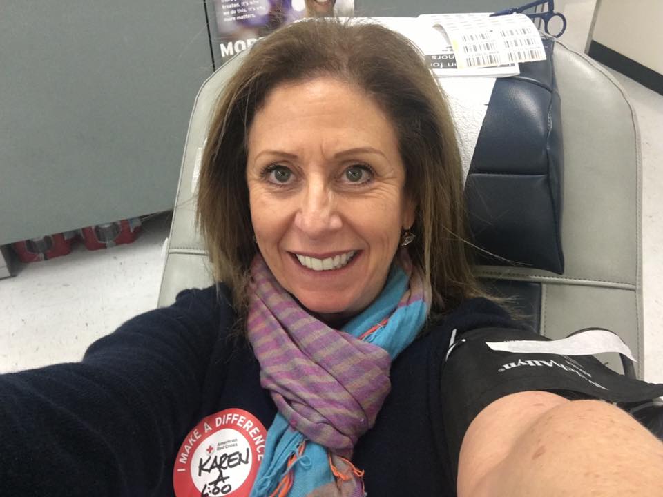 Karen's Blog - What's on Karen's Plate? - Karen Caplan gives blood